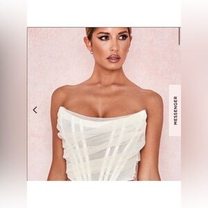 House of Cb Melinda ivory chiffon boned corset